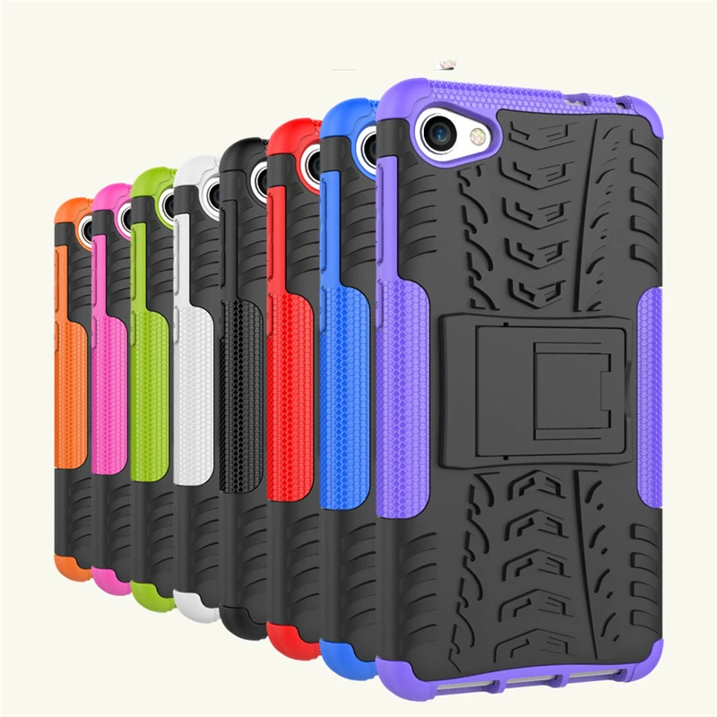 Shockproof Armor Holder Case For Alcatel A3 U5 A5 LED Soft TPU + Hard PC Stand Back Cover Pop 4 Plus 4S Shell |