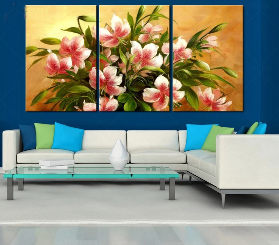

Print Painted Van Gogh Oil Painting Reproductions 3 Piece Abstract Canvas Art Apricot flower Picture canvas painting Modern