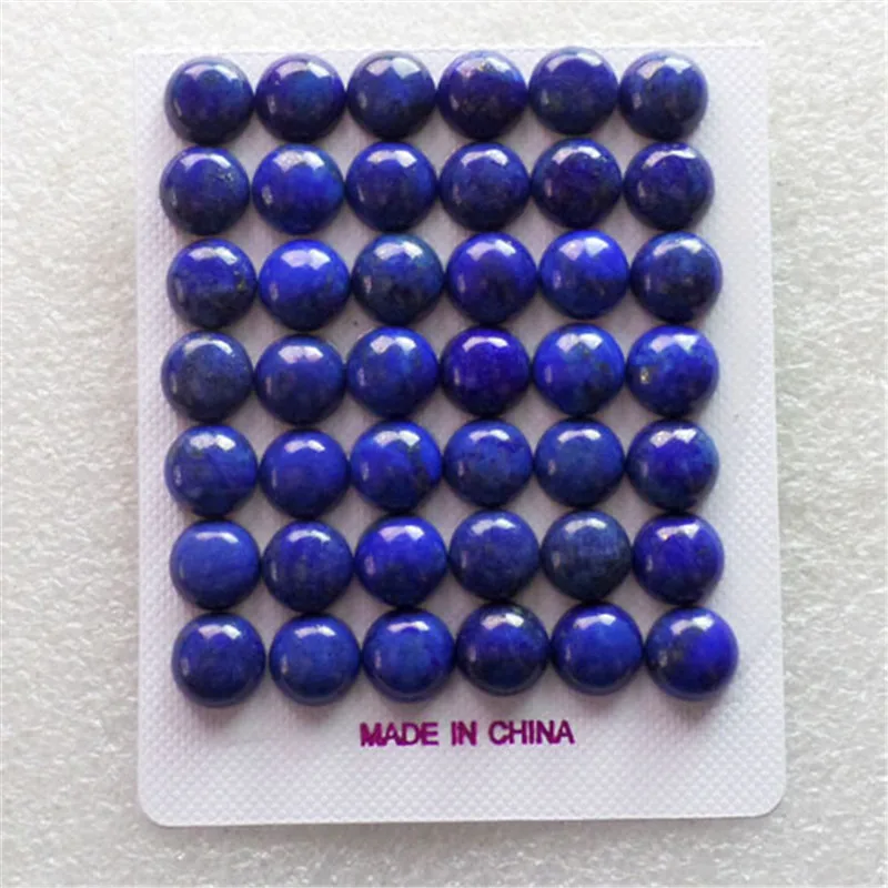 (42 шт./лот) оптовая продажа натуральный Лазурит Круглый Кабошон 9x5 мм Бесплатная