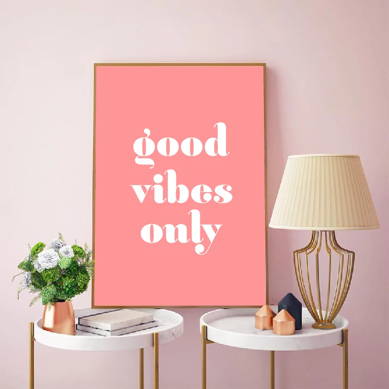 Художественный постер на стену в стиле ретро с принтом Good Vibes Only вдохновляющая