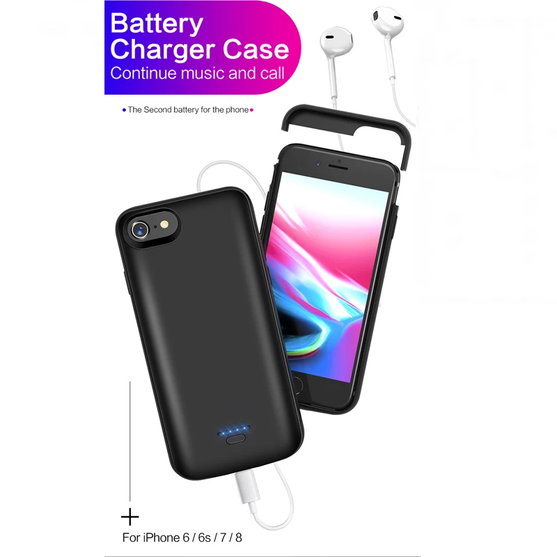 LINGCHEN для iPhone Батарея случае 6000 мАч 8 7 6 S плюс Мощность банк Чаринг 5000 Зарядное