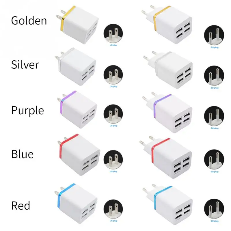 Универсальный 4 Порты USB Quick Зарядное устройство для путешествий настенное