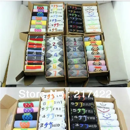 Fashion sock women and men 7pairs/lot lovers socks 14 patters for selection | Женская одежда