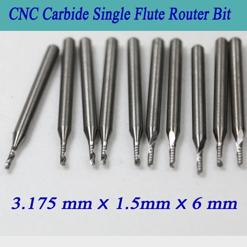 10 шт. Спиральные Фрезы с ЧПУ 3 175*1 5*6 мм #1LX3.1506|cnc router bits|router bitsingle flute spiral |