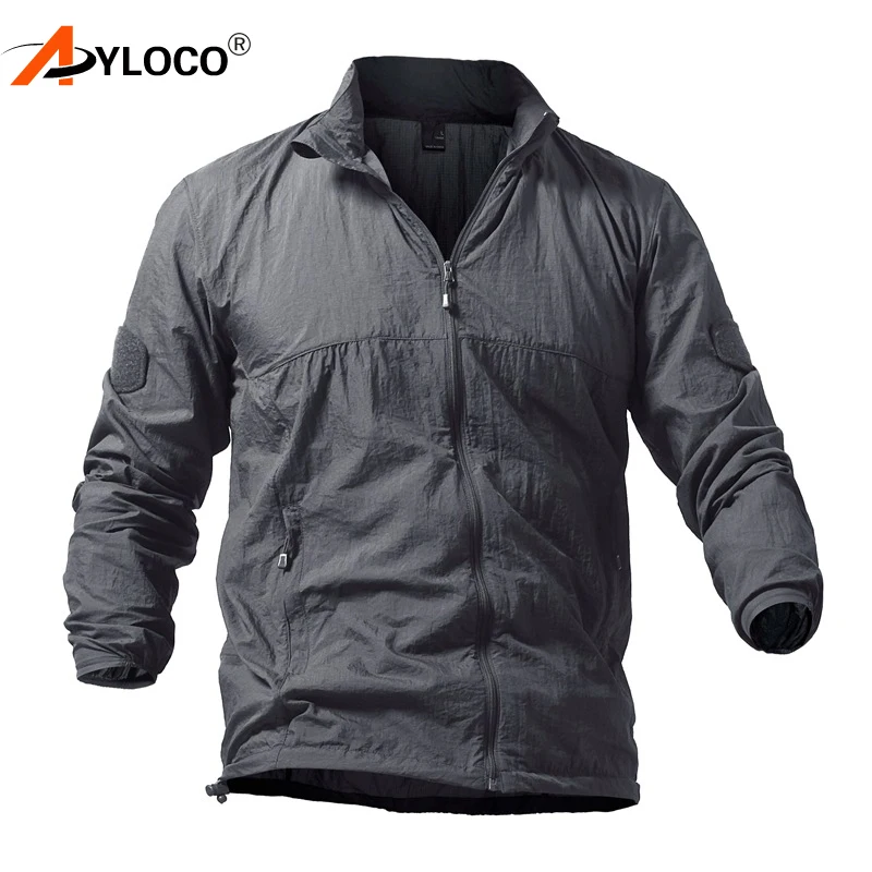 Летняя тактическая легкая мужская куртка тонкая быстросохнущая ветровка с