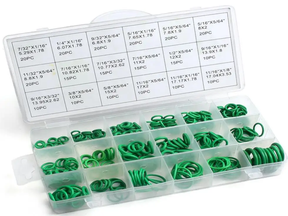 Green Color 18 Sizes Assortment Kit Air Conditioning Car Auto Vehicle Repair HNBR O Rings Set Reparacion de aire acondicionado |