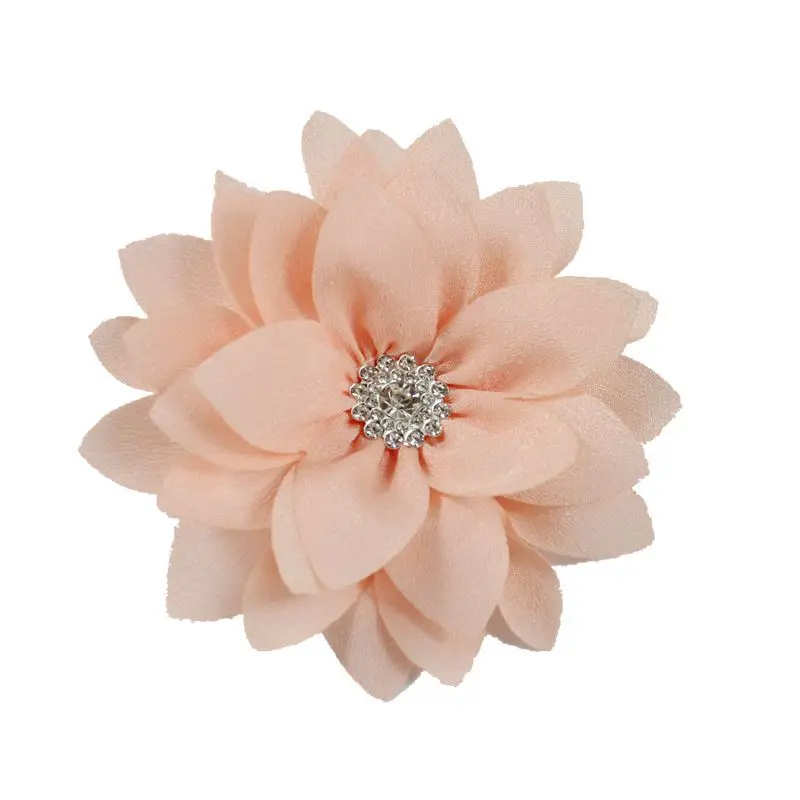 10 шт./лот эксклюзивные заколки красивые ткани цветок со стразами для волос