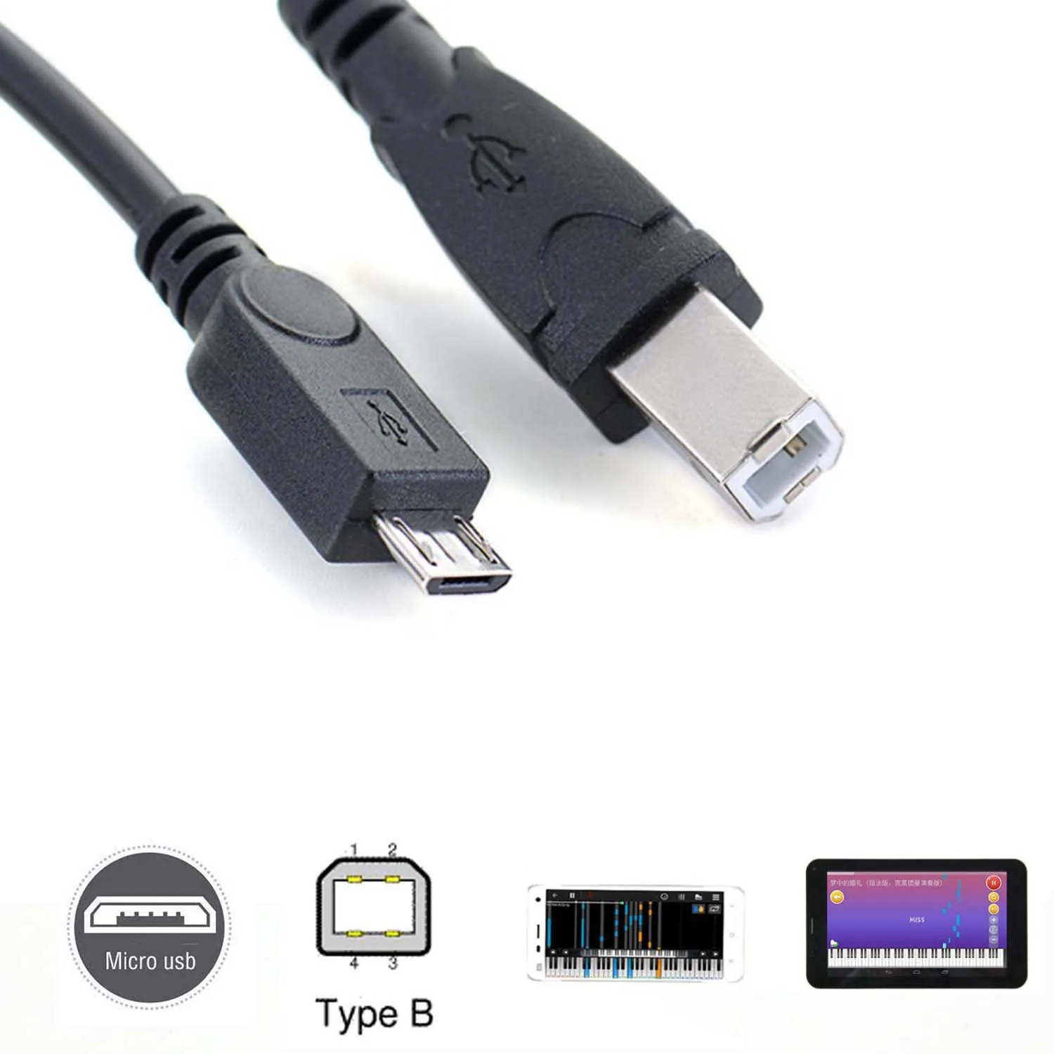 Кабель micro usb папа USB 2 0 B для передачи данных OTG телефона планшета электронного