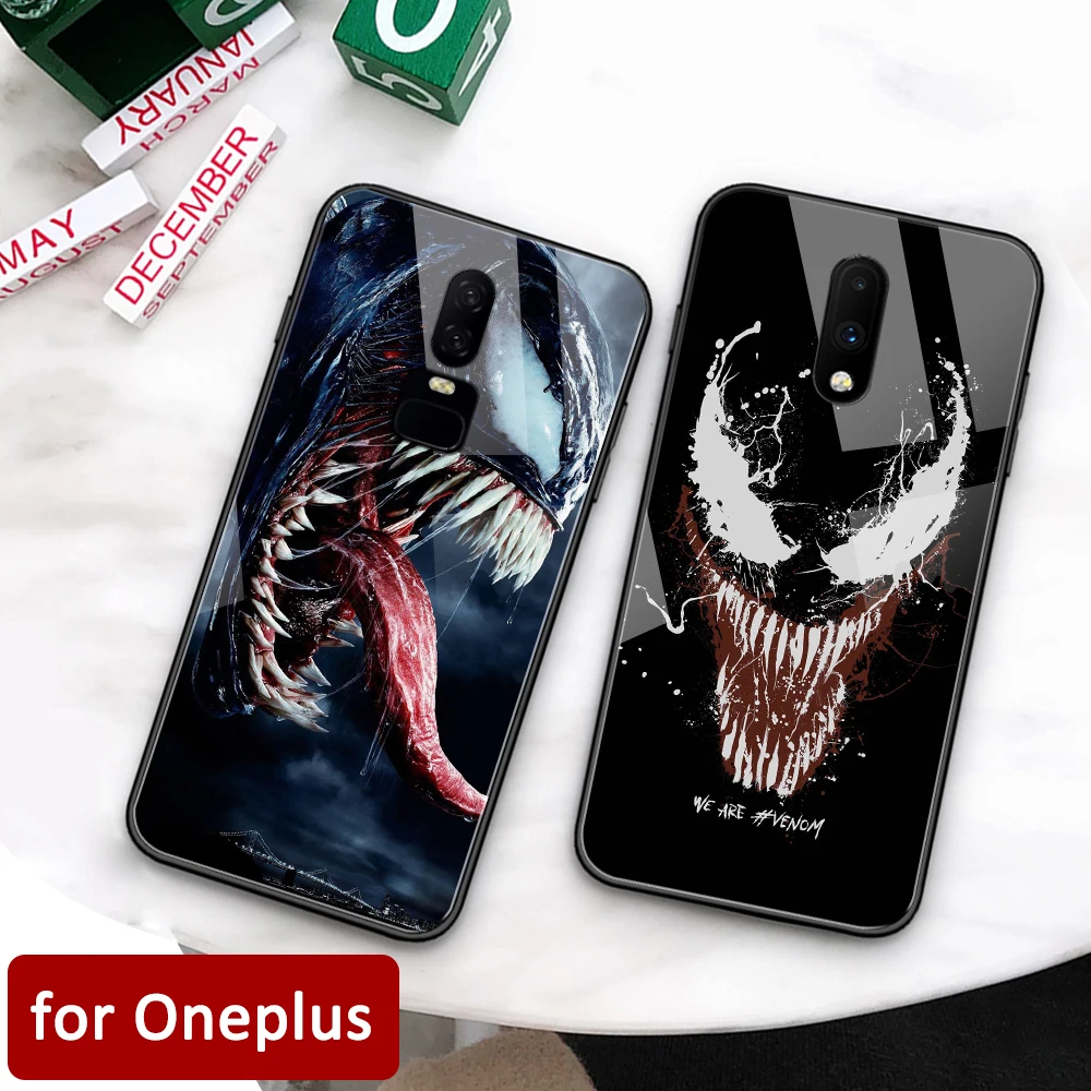 Чехол для Oneplus 6 стеклянная задняя крышка Venom t чехол 1 + 5 5t 6t 7 pro | Мобильные телефоны