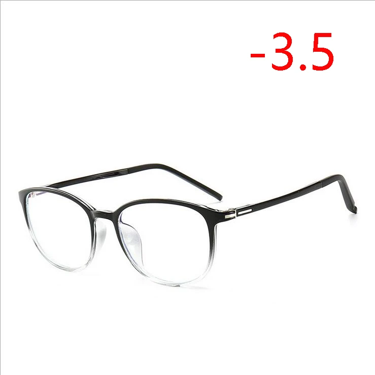 Myopia 350 1,56 асферические линзы овальные очки для близорукости с градусом Ретро ультра-светильник TR90 студенческие очки для близорукости 0~-4,0 - Цвет оправы: Myopia 350