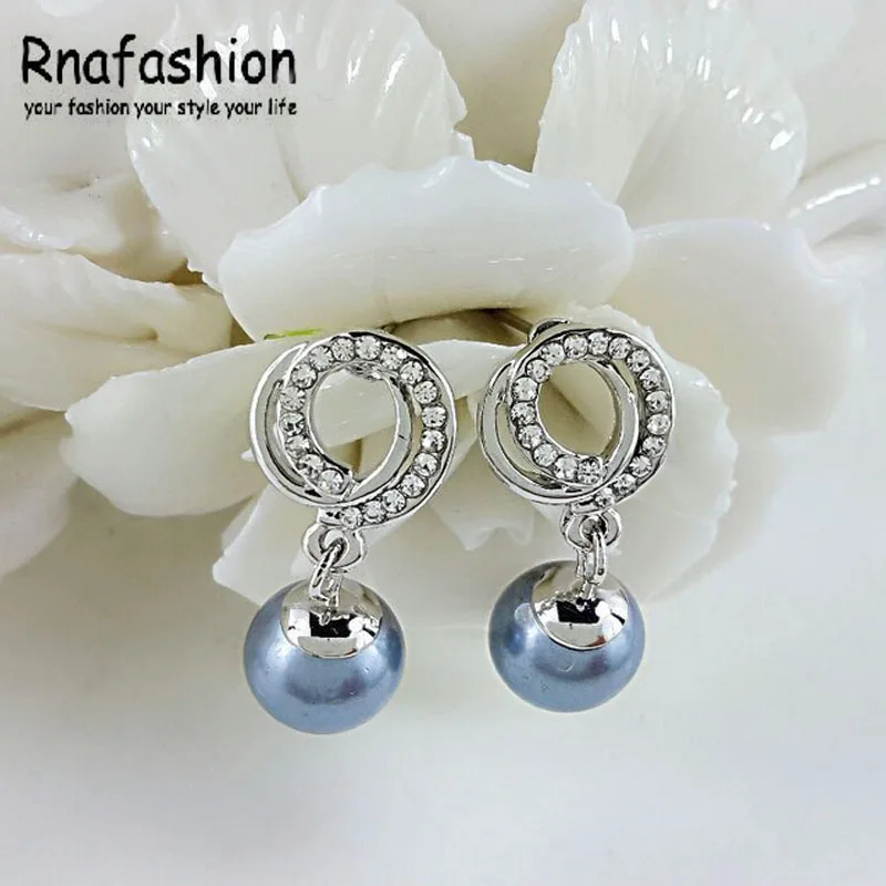 Женские серьги гвоздики с искусственным жемчугом ювелирные изделия серебряным