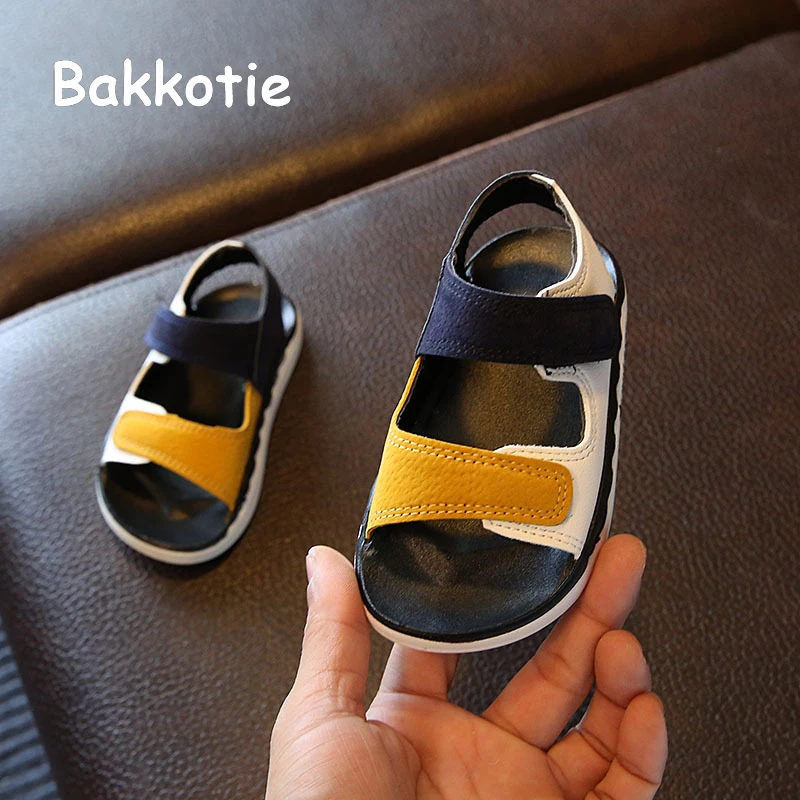 Bakkotie/Новинка 2019 года модные летние пляжные сандалии для маленьких мальчиков