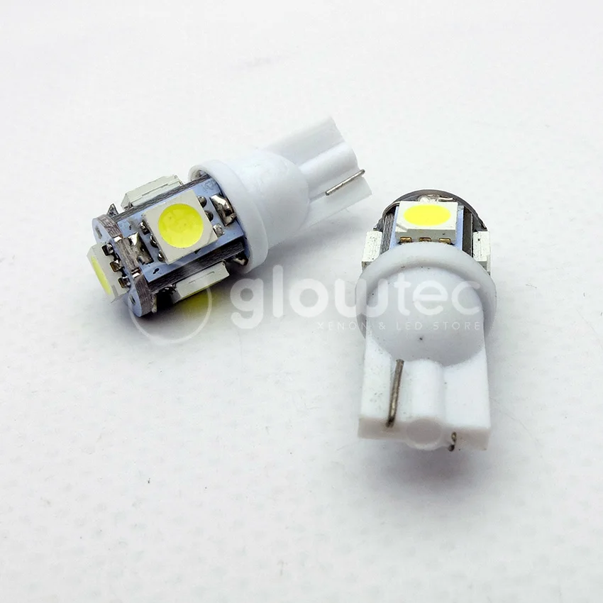 Оптовая продажа 10 шт. T10 5SMD 5050 LED 12V автомобильный светодиодный светильник