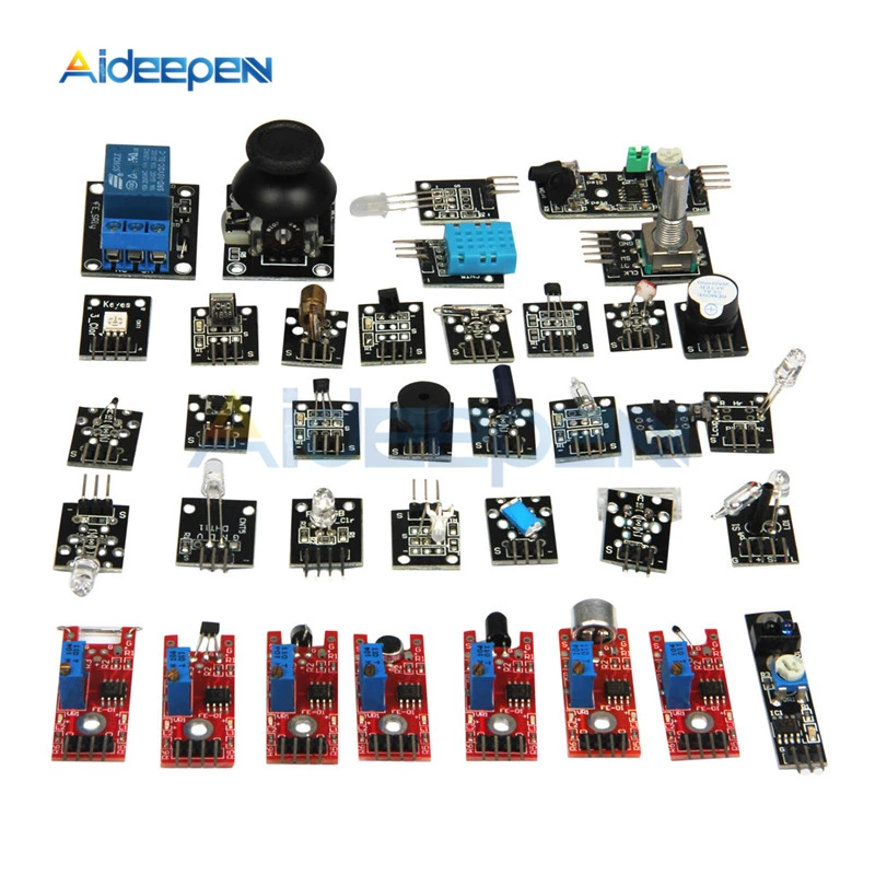 1 Set 37 in 1 Sensor kits Module 37 Sensor DIY Kits Board For Arduino MCU UNO R3 MEGA2560 NANO