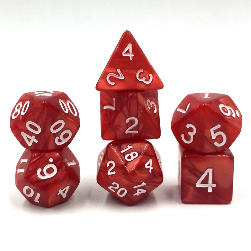 Ролевые игральные кости Rollooo с жемчугом 7 шт. D4 D6 D8 D10 D % D12 D20|Кубики| |