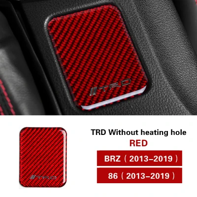 TRD RED Для Subaru BRZ Toyota 86 2013- модификация автомобиля углеродное волокно Кнопка подогрева сиденья наклейки и наклейки для автомобиля TRD STI накладка - Название цвета: TRD RED