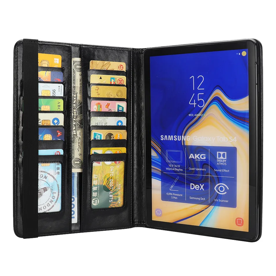 Роскошный чехол книжка из искусственной кожи для Samsung Galaxy Tab S4 10 5 T830 T835 защитный