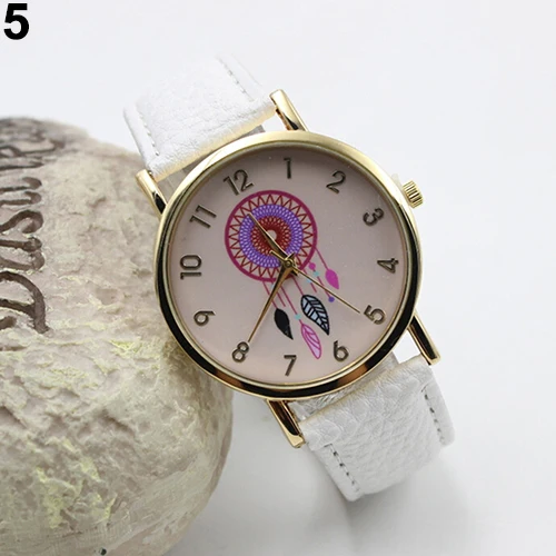 Горячая новинка женские шикарные часы с принтом Ловец снов круглые кварцевые