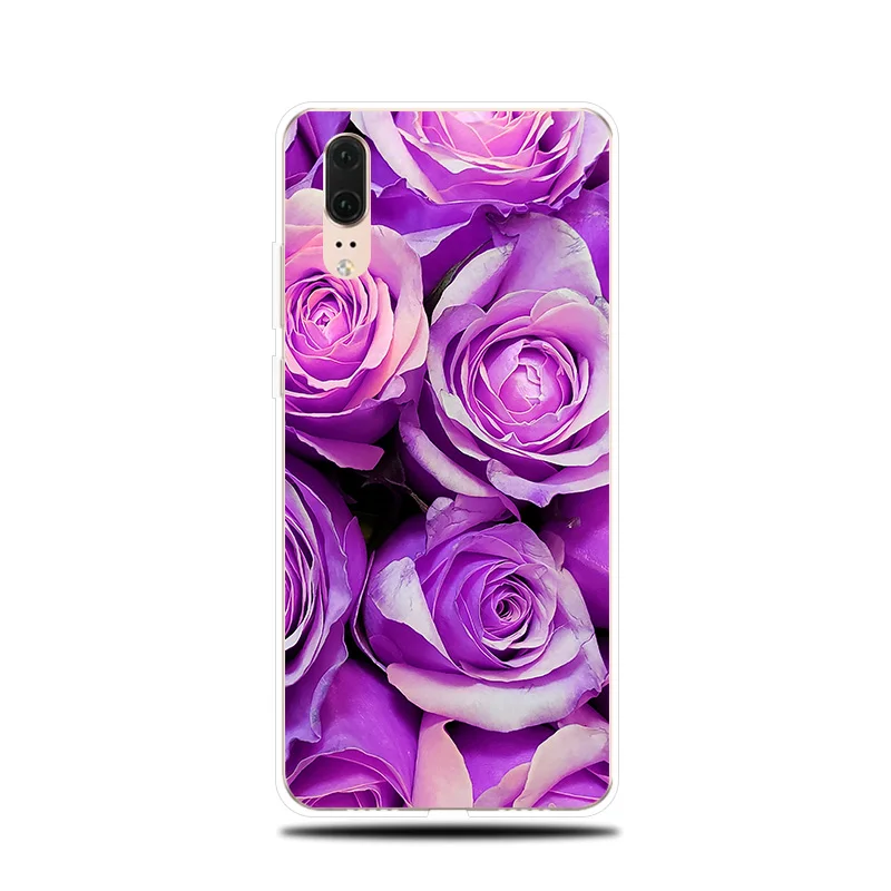 Фиолетовый романтический силиконовый телефон чехол для Huawei P8 P9 Lite 2017 P Smart 2019