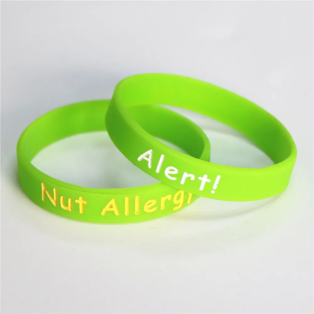 4 шт./лот медицинский браслет на запястье с аварией орехе силиконовый для