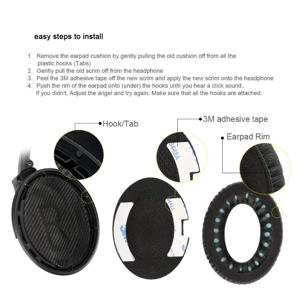 Амбушюры для наушников Bose QC25 QC15 QC35 AE2 AE2I