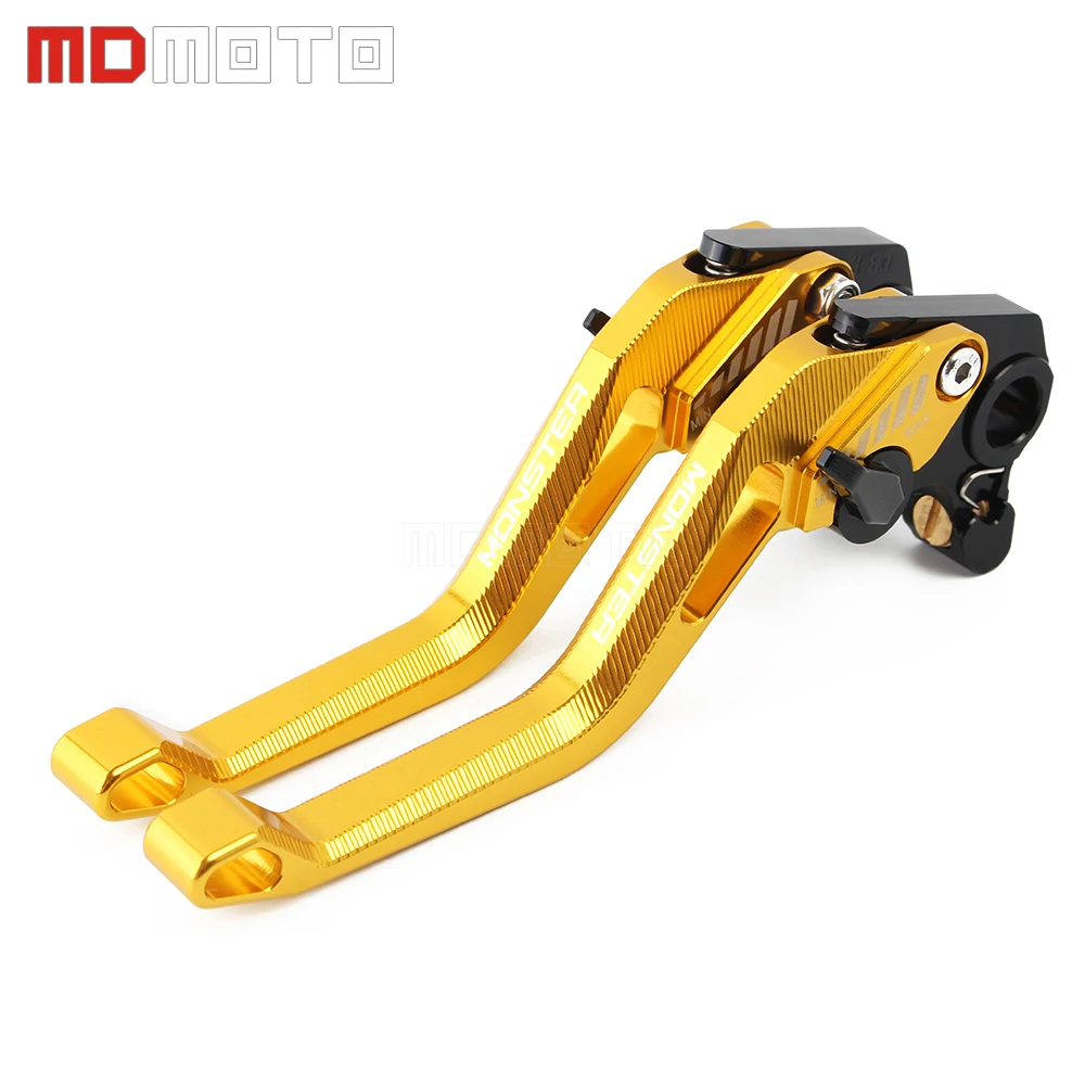Для поездок на мотоцикле DUCATI MONSTER 696 796 695 620 400 мотоцикл 5D тормоза CNC Заготовка короткие Регулируемые сцепные рычаги с логотипом монстр
