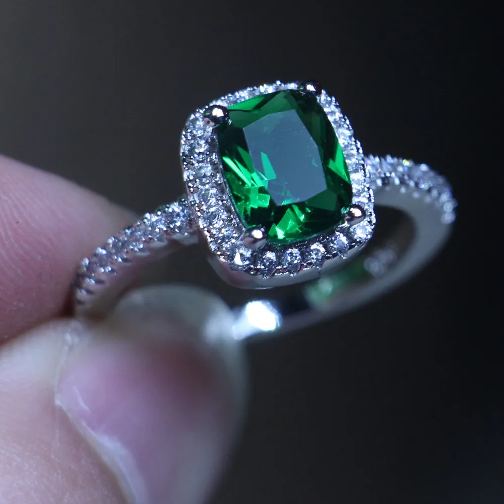 Виктории Вика модное ювелирное изделие 3ct 5A Циркон зеленый камень Cz обручальные