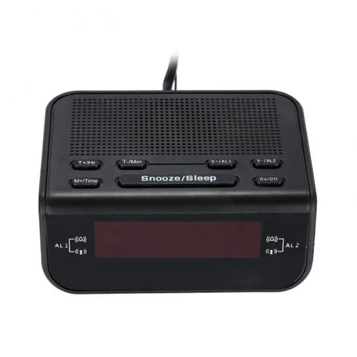 Цифровой двойной будильник радиоприемники с AM/FM погоды влажности для спальни офисного стола TT-best