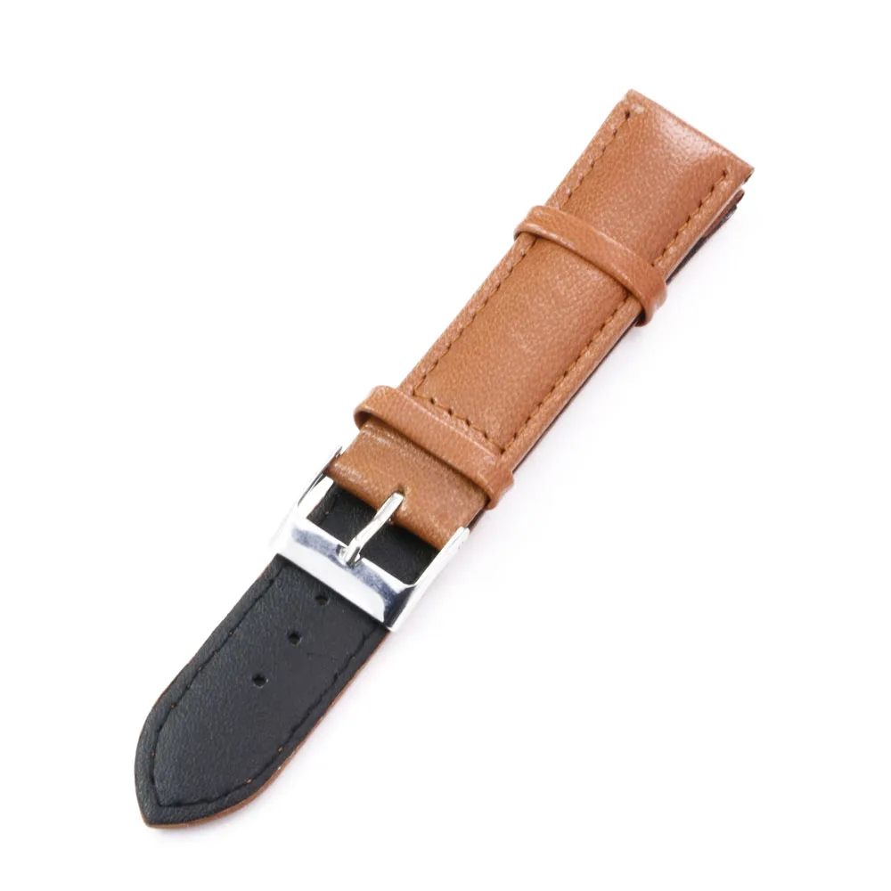 Ремешок для часов Way Deng мужской черный мягкий простой из натуральной кожи 20 мм 22