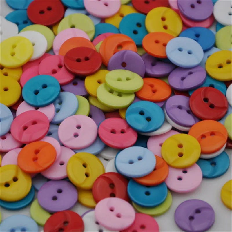 

100 pcs 2 Holes Lots Color Buttons DIY Craft Sewing Kid's Plastic Button PT46