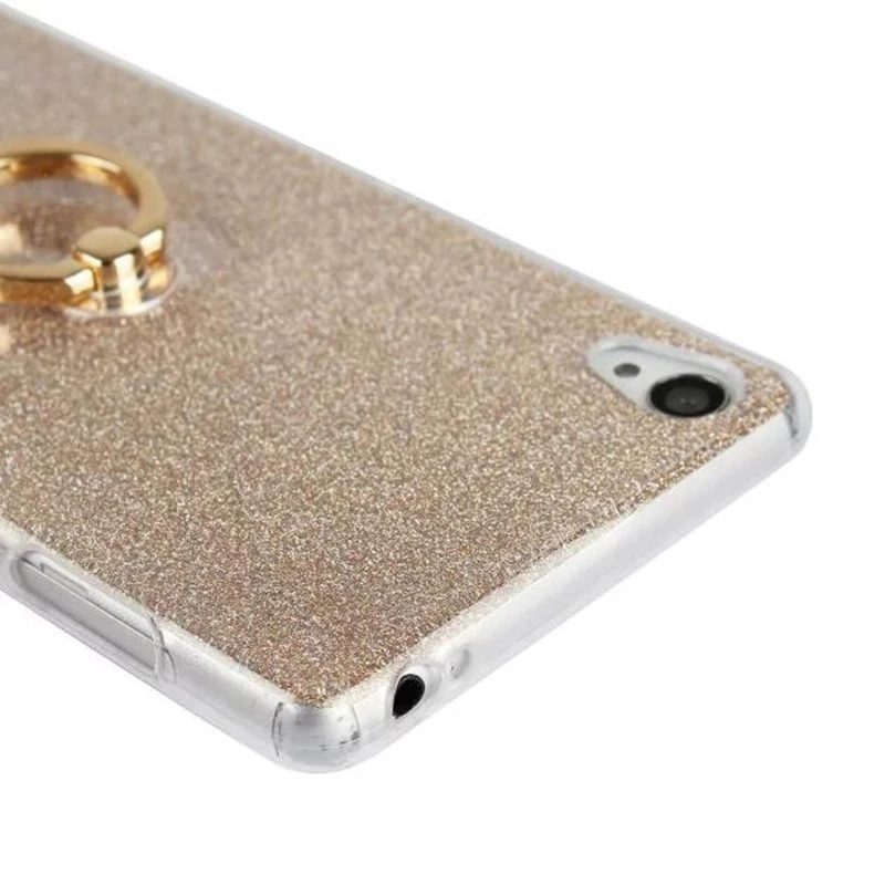 Cover Phone Case For Sony Xperia Z4 Z3+ z3 plus E6553 E6533 5.2&quot TPU Silicone Transparent Shell Flash Glitter Powder Finger Ring |