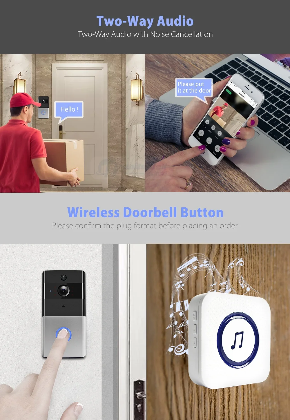 IP видеодомофон Wi-Fi видео домофон дверной звонок 1080P wifi дверной Звонок камера для квартиры ИК сигнализация беспроводная камера безопасности