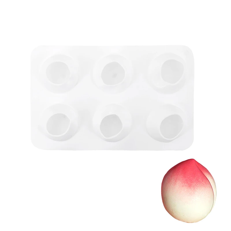 DINIWELL 6cavity персик Форма силиконовая форма для выпечки в формочка, Инструменты для декорирования для Кухня фрукты для муссов и десертов Кондитерские десерт пресс-формы для выпечки