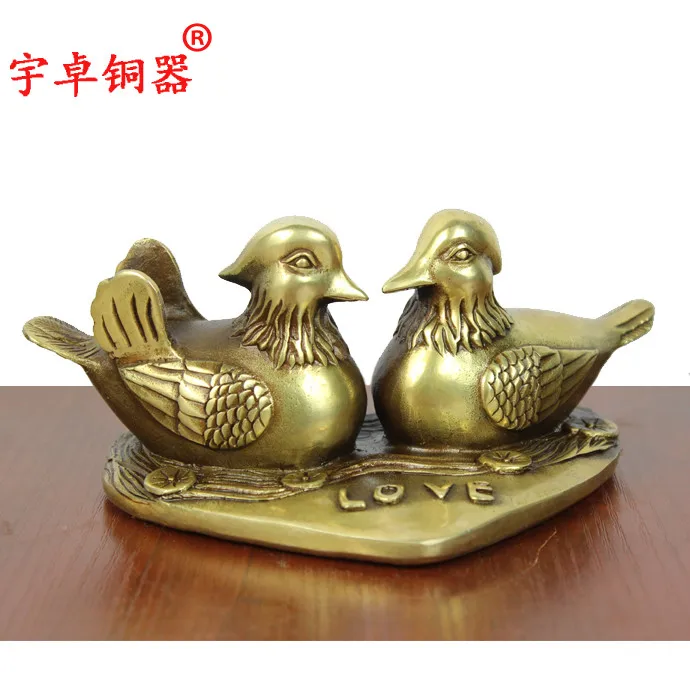 

Yuanyang brass bronze copper heart-shaped two wedding gift Home Furnishing decorative ornaments