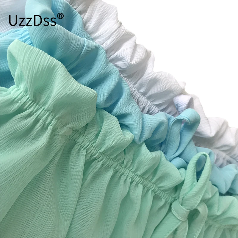 Женская кружевная блузка UZZDSS белая повседневная пляжная с открытыми плечами и