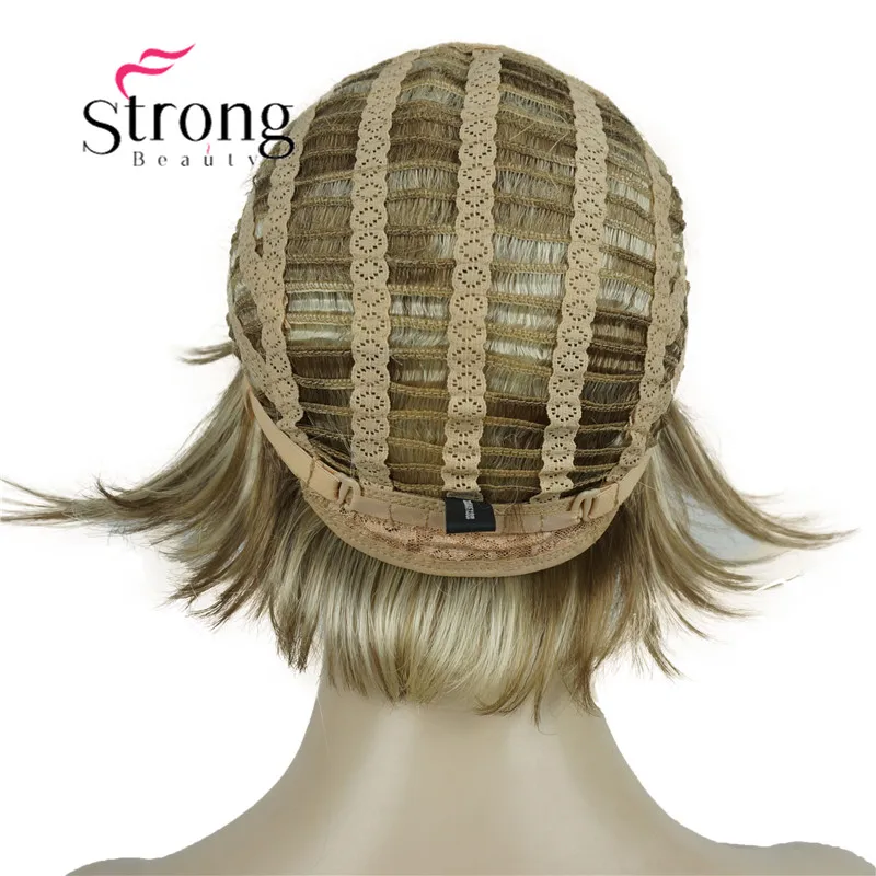 StrongBeauty короткий слоистый блондин Толстый Пушистый полный синтетический парик Тепло ОК