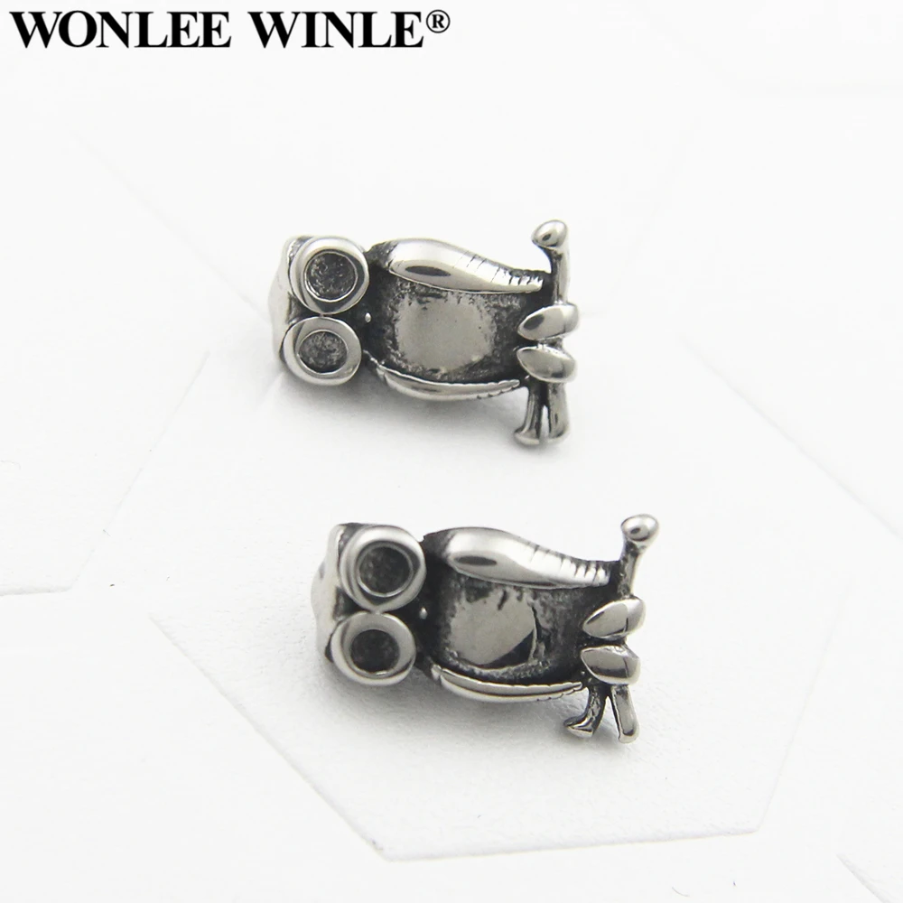 Бусины Wonlee Winle из нержавеющей стали с отверстием 2 мм ретро бусины в виде совы