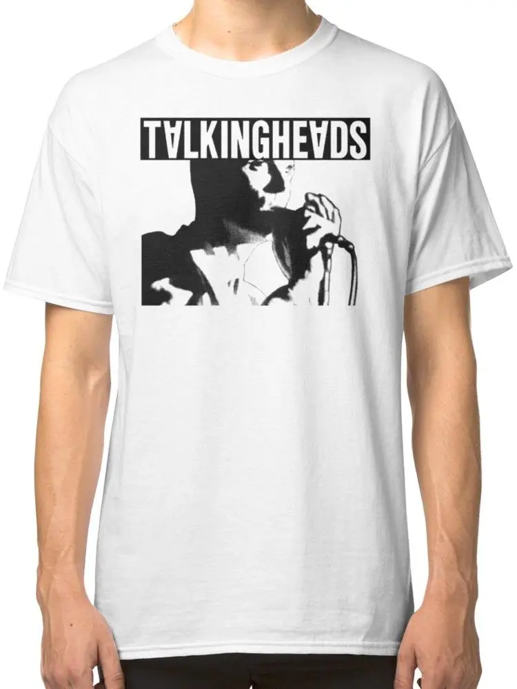 Элио Talking Heads Для мужчин белая футболка Костюмы для человека битник О-образным