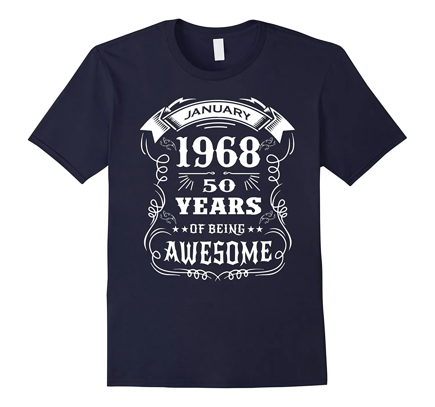50th подарок на день рождения родился в январе 1968 года футболка|50th birthday gifts|50th