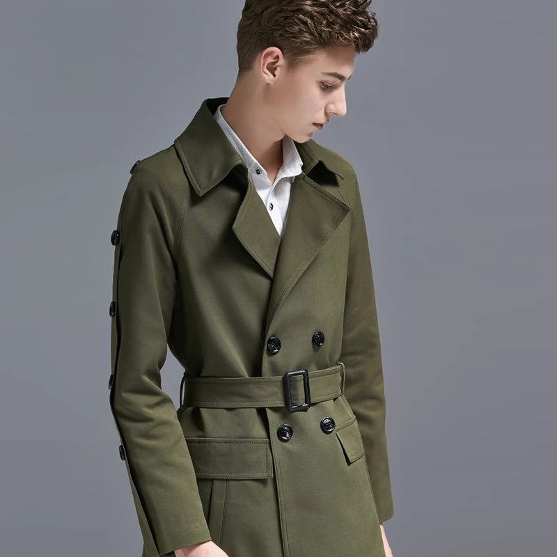 

S-6XL!!! Big yards men's 2018 Long 2018 new stylish slim fit long sleeve trench coat in men's windbreaker