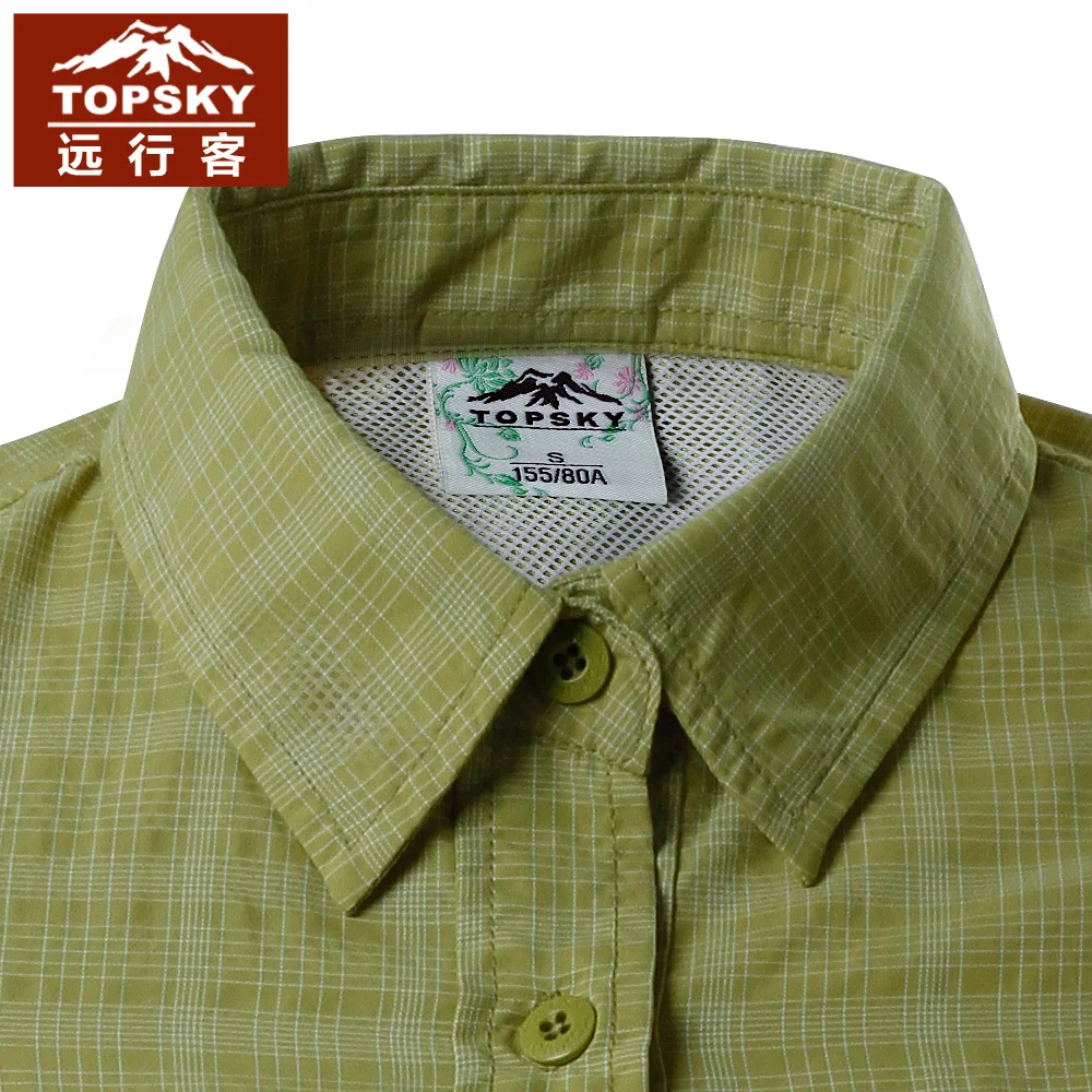 Topsky quick-drying breathable short sleeve lapel running T shirts coolmax slim cut women blouse chinlon hiking T-shirt camping | Спорт и