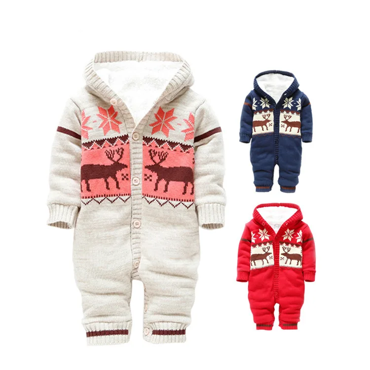 Теплый комбинезон для новорожденных маленьких мальчиков и девочек теплые зимние