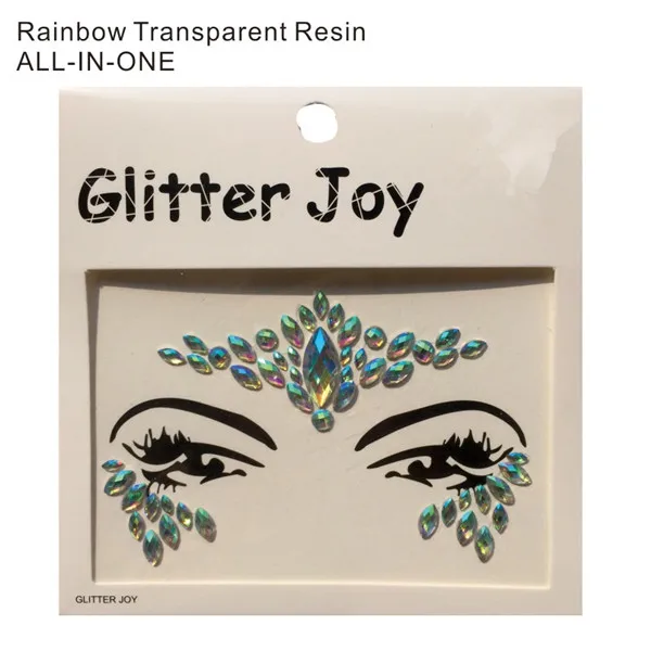 RainbowClear BFG09 один кусок большой смолы лицо драгоценность лучший выбор для карнавала макияж или краска для лица на пляже - Цвет: RainbowClear