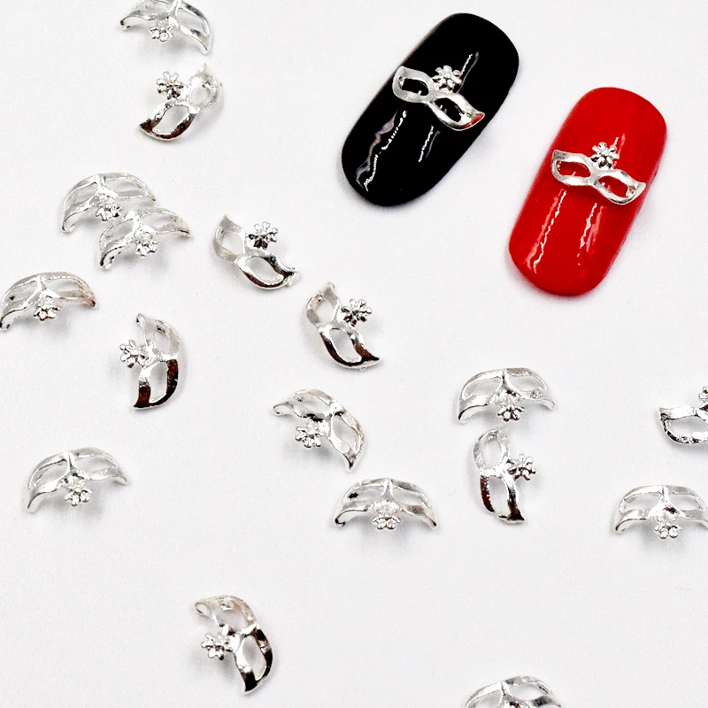 10pcs Manicure Silver mask 3D Nail Art Decoration Alloy Charms Nails Glitter Rhinestones Supplies SS386 | Красота и здоровье