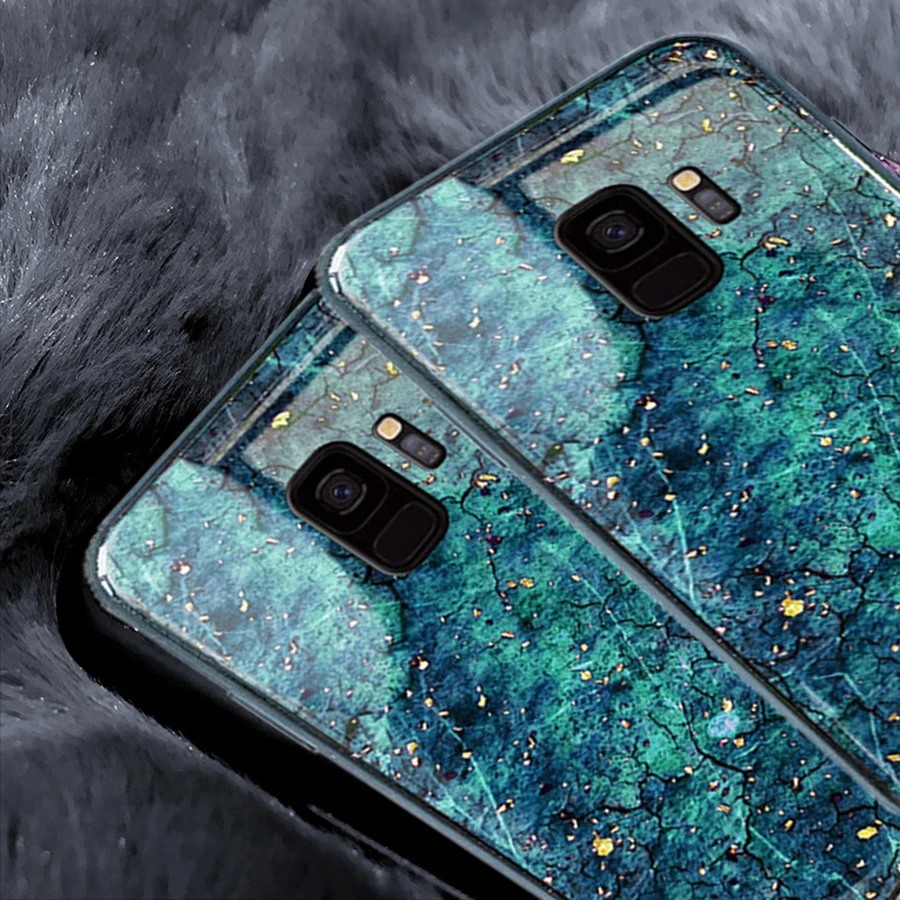 Чехол для телефона samsung galaxy s 9 plus блестящий чехол из мраморной золотой фольги samsong