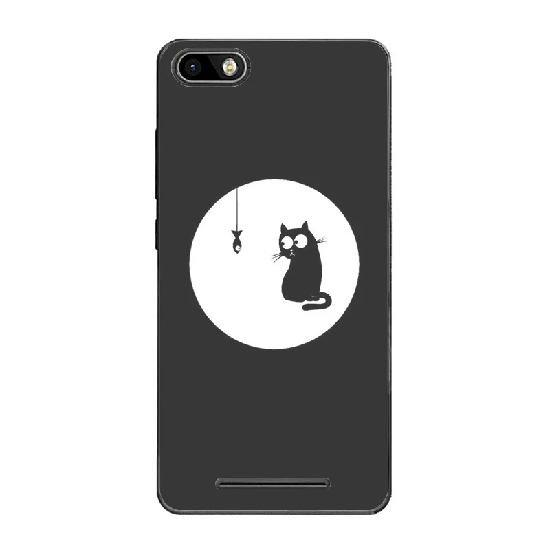 QaQsam милый мультяшный Космический Кот Чехол для телефона для Bq Bqs 4072 5020 5022 5035 5037 черный белый чехол для Bq 5050 5058 5059 5070 X Pro