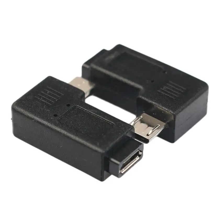Новый 90 градусов левый + правый угол микро USB B штекер для женского штекера