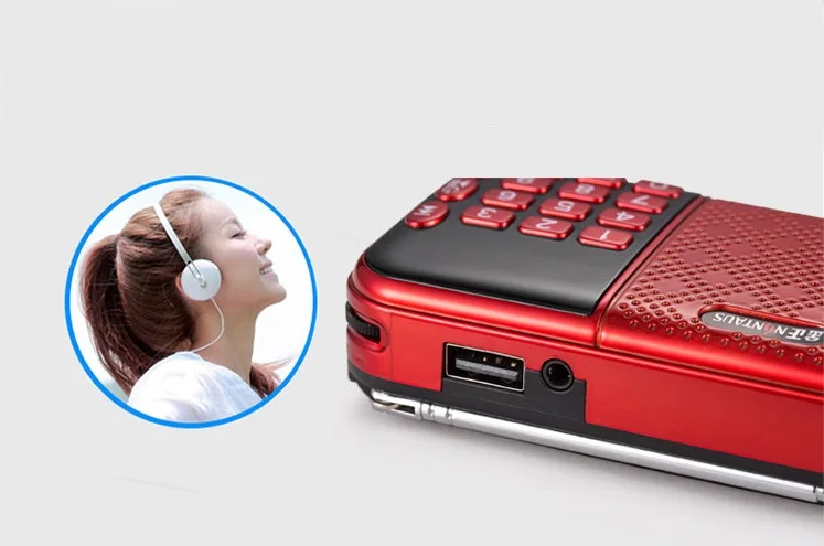 Rechargeable Portable Radio Receiver Pocket FM Support USB Disk TF Card MP3 Player Music Gift for Old Good Quality | Электроника