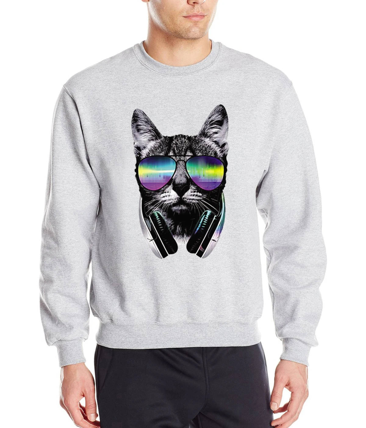 Аниме музыкальный Кот-диджей 3D печатных для мужчин толстовки 2019 на весну и зиму