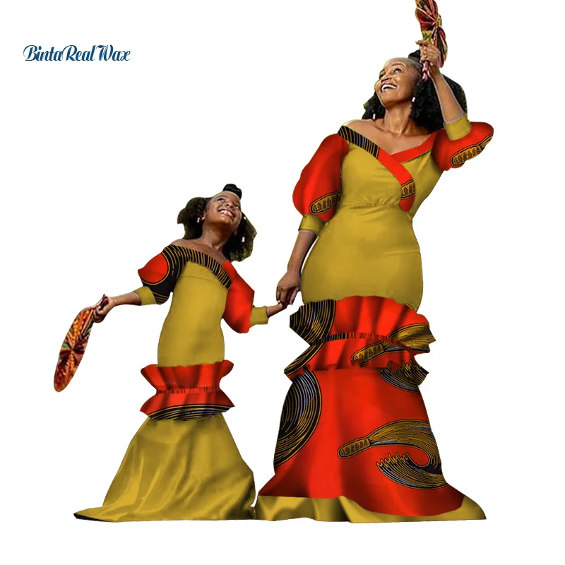 Африканская одежда с принтом Анкары длинные платья для женщин базин богатые мамы